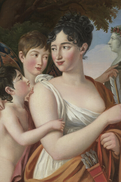 José de Madrazo y Agudo, Josefa Tudó with her sons Manuel and Luis Godoy, in a garden, ca. 1812. Courtesy of Museo del Prado