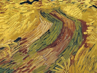 Detalle de «Campo de trigo con cuervos» (1890)