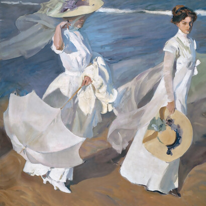 Joaquín Sorolla, Women Walking on the Beach (1909)