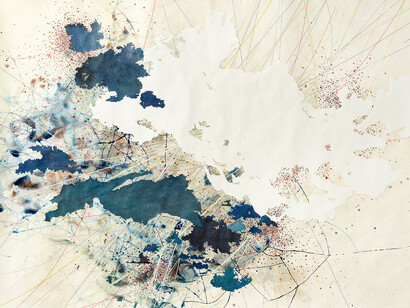 Val Britton, Wanderlust, 2015, Graphite, ink, and collage on paper, 67 ½ x 94 inches (171.5 x 238.8 cm), Courtesy of the Artist and Gallery Wendi Norris, San Francisco. 