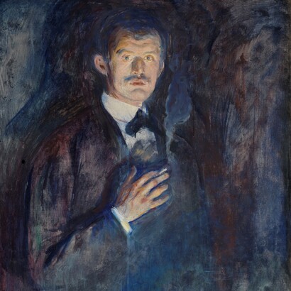 Edvard Munch, "Autoritratto con sigaretta", dettaglio, 1895, Galleria nazionale di Oslo, Norvegia