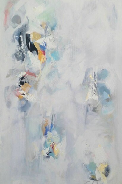 Sarah Otts, Revel in Space II, Oil on Canvas, 48" x 30"