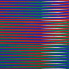 Carlos Cruz-Diez, Couleur additive 109, 1974. Courtesy of Galerie Mitterrand
