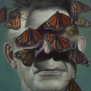 Christopher Hanlon, Butterfly Keeper, oil on linen stretched over board, 36.4×30 cm, 2014, photography by Andy Keate