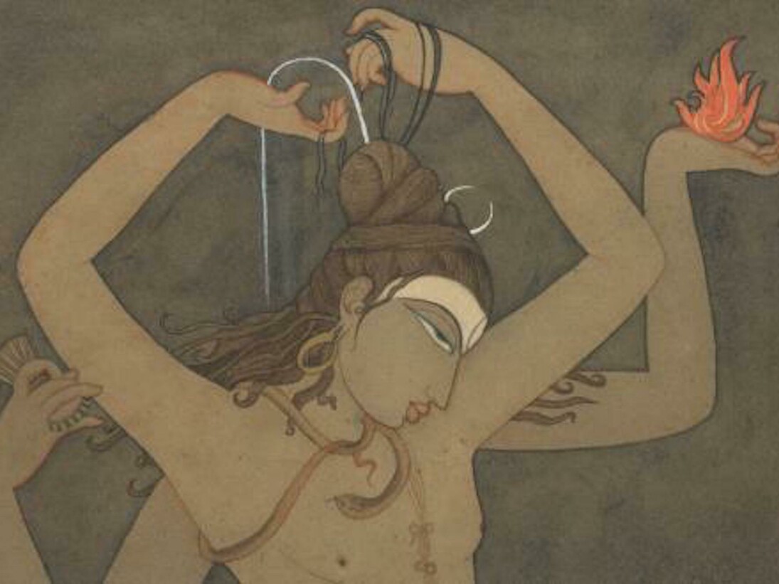 Y.G. Srimati, Indian, 1926 – 2007 , Shiva Gangadhara, “Bearer of the Ganga”, Chennai, 1945, Watercolor on paper, 20 in. x 12 ½ in. (50.8 x 31.8 cm). The Metropolitan Museum of Art, New York, Friends of Asian Art Gifts, 2009 (2009. 101) 