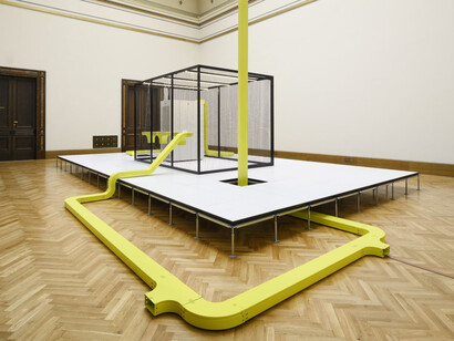 Various artists, Poetics of encryption, exhibition view. Courtesy of Galerie Rudolfinum