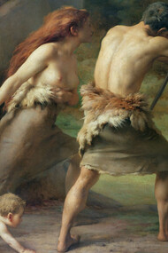 Prehistoric Man Hunting Bears, 1832 (oil on canvas)