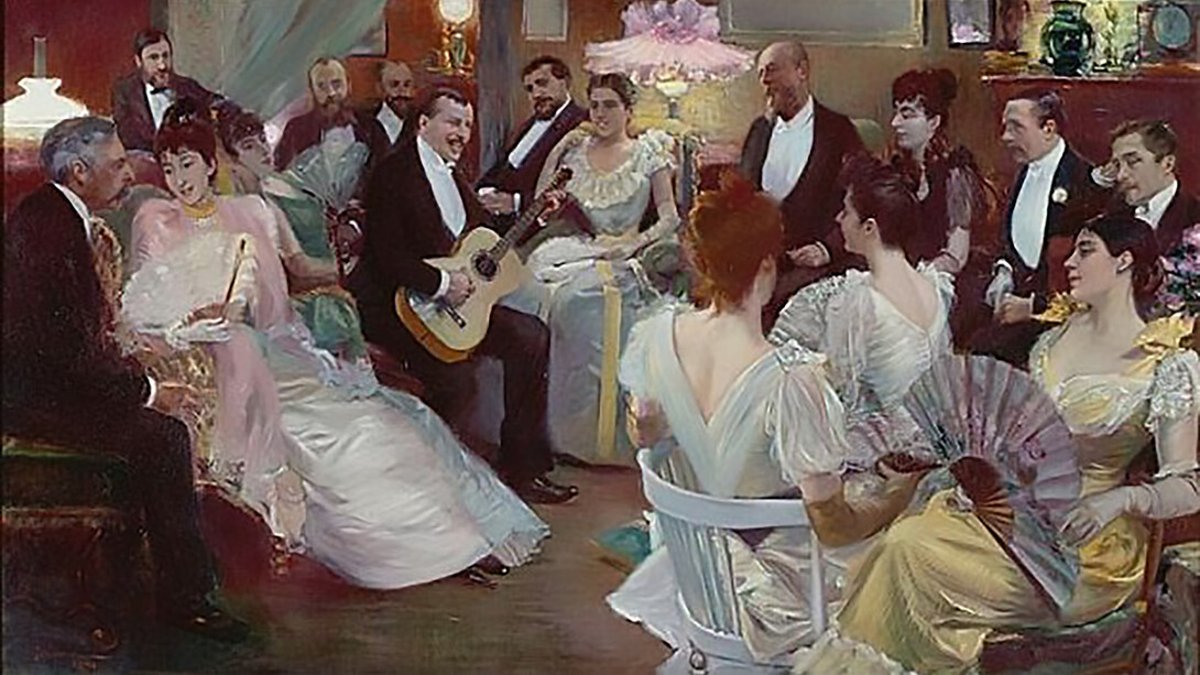 Pierre-George Jeanniot Le salon de Madame Madeleine Lemaitre (1891)
