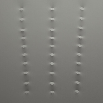 Turi Simeti, 5 file di piccoli ovali grigi, 2016, 150x300 cm. Courtesy Archivio Turi Simeti