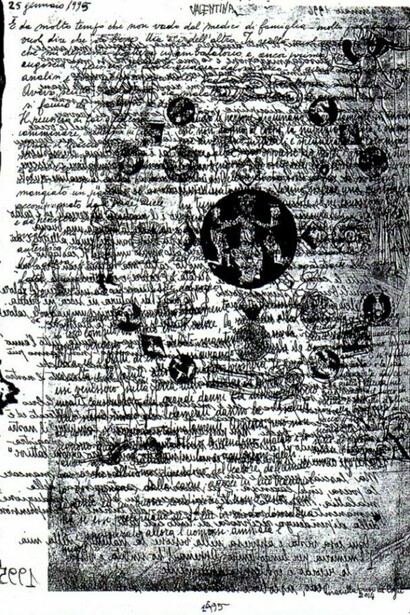 Pagine manoscritte di La canzone di Valentina