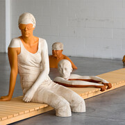 Willy Verginer, "Cecità voluta", legno di tiglio e acrilici, 2007, Collezione privata