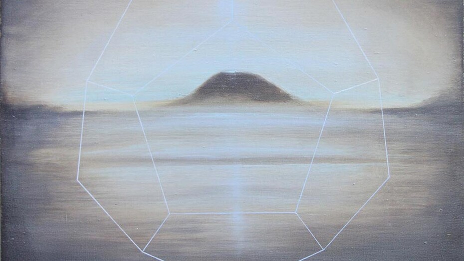 Edouard Wolton, Mirage/dodécaèdre/élément ether, 2012, acrylic and oil on canvas, 60 x 40 cm, Courtesy Galerie Les filles du calvaire