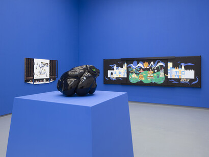 Josué Mejía, You’ll hardly realize you’re watching cartoons, exhibition view. Courtesy of Proyectos Monclova