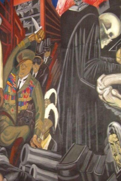 Portion of the 'Epic of American Civilization' mural, José Clemente Orozco, Dartmouth College, Hanover, New Hampshire 