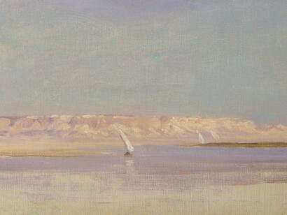 Joseph Farquharson, Feluccas on the Nile, c. 1885, oil on canvas laid on panel © The Fleming Wyfold Art Foundation