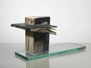 John Latham, Study for a Bing Monument, 1976,
Two books, glass, 26 x 50.5 x 26 cm