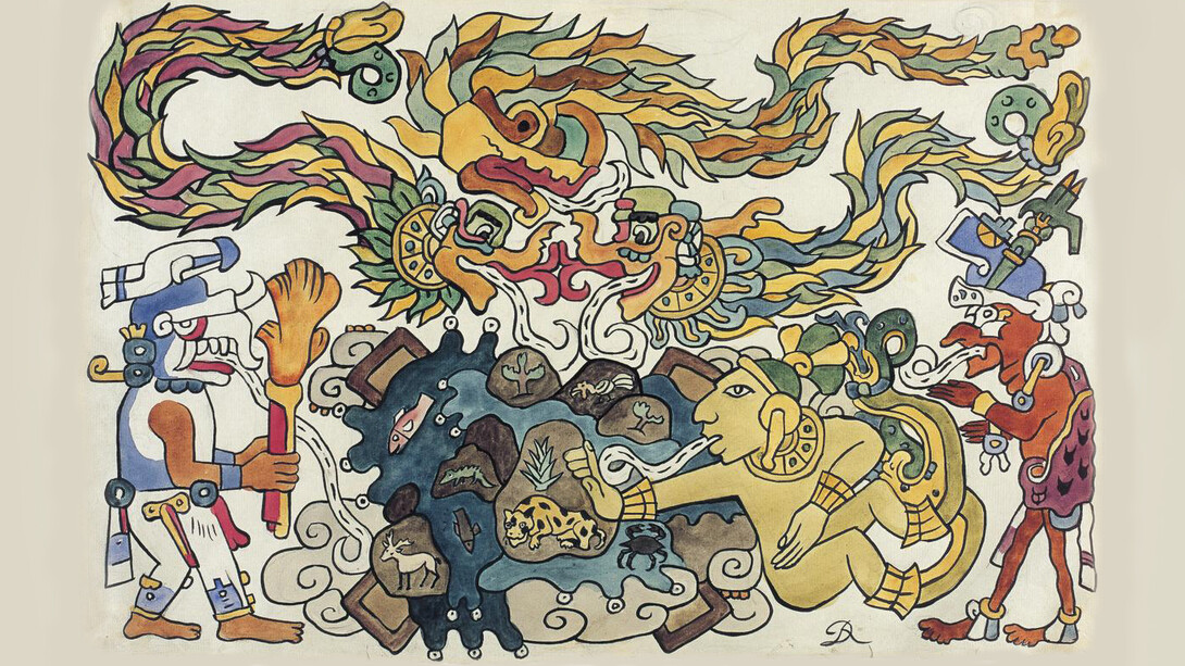 Acuarelas de Diego Rivera inspiradas en el Popol Vuh