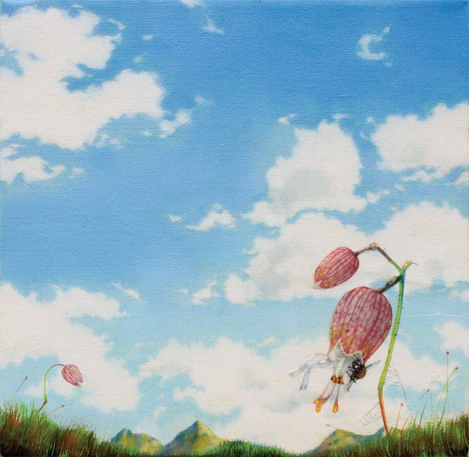The Devil's eyes (2014), olio su tela, 20x20 cm