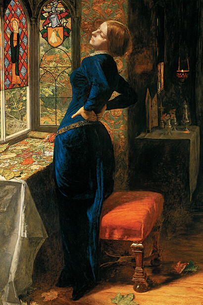 John Everett Millais, *Mariana*, 1851. Oil on mahogany, 59.7 x 49.5 cm. Tate Collection, London