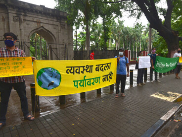 Youth at climate justice rally, Pune (India), Sept 2020 @ Ashish Kothari