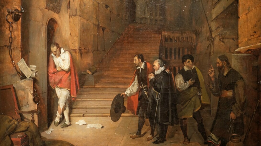 "Montaigne visita a Torquato Tasso en prisión", óleo sobre lienzo, François Marius Granet, 1820