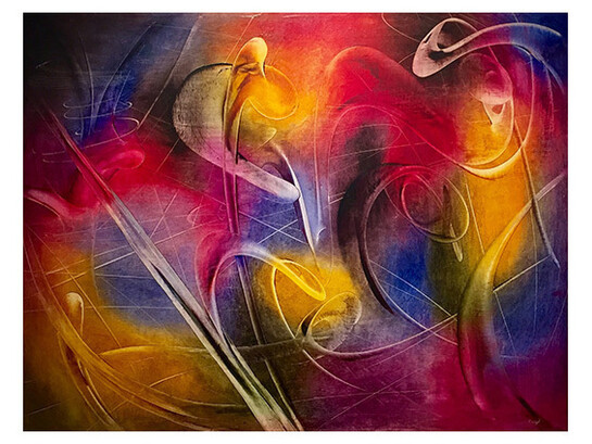 Judit Reigl, Broyage du Vide, June 1954, Oil on canvas, 30 3/8 x 39 inches (77.2 x 99.1cm), Signed on recto & verso / Dated on verso