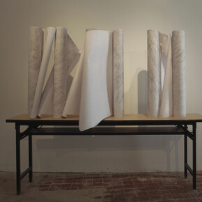 Carla Zaccagnini, Shangai em São Paulo in Shanghai, 2012, Frottage on paper and 13 inkjet prints, Variable dimensions. Photo courtesy of the artist