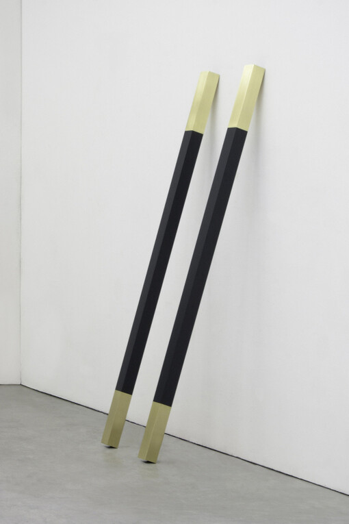 Davide Allieri,
Attraction (The Distance Between Us), 2013,
Painted wood, brass, glass,
200 cm  