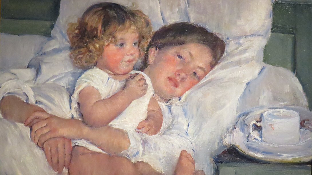 Mary Cassatt, Desayuno en la cama (1897, detalle)
