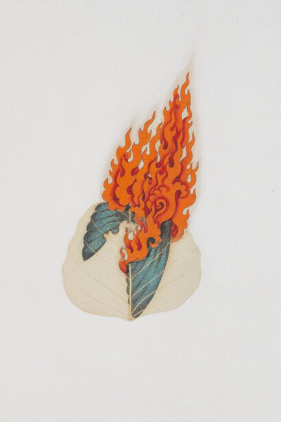 Fatal Attraction II
2015
Gade
acrylic, bodhi leaf on canvas
23.2 x 31cm (9 x 12 ¼ in)