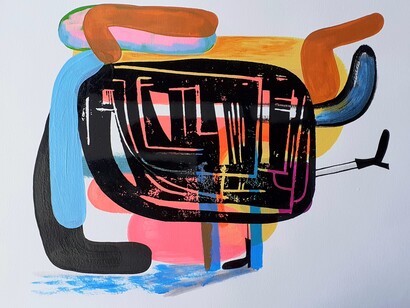 Terrible hide & seek. 35cm x 27cm. Acrylic and ink on paper. By Jane Dinmore