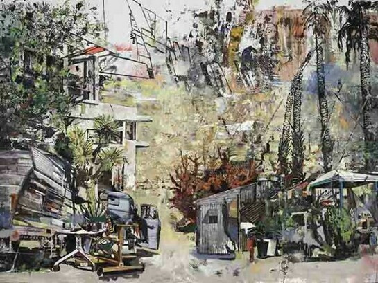 Marius Bercea, Seasonal Capital of Itinerant Crowds, 2013, Oil on canvas, 280 x 395 cm / (110¼ x 155½ in), courtesy of the artist and Blain|Southern, copyright the artist