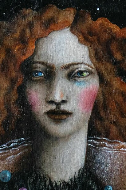 Octavia Monaco, Ritratto di Carlotta C. Nello sguardo impenetrabile si manifesta l’enigma del tempo che la attende, (dettaglio)