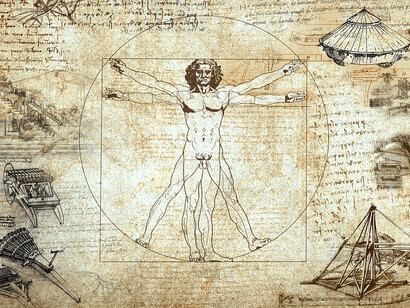 'El Hombre de Vitruvio' (1490) es un famoso dibujo acompañado de notas anatómicas de Leonardo da Vinci