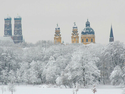 Múnich cubierto por la nieve