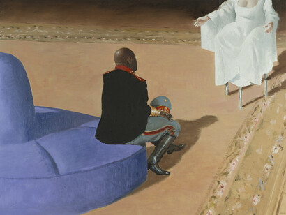 Julio Larraz, Dictum, 2013, Oil on Canvas, 60 x 72 in