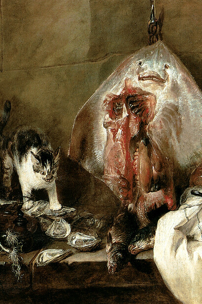 Jean Siméon Chardin, La Raie, détail, vers 1725-1726. Huile sur toile, 114 x 146 cm. Musée du Louvre, Paris
