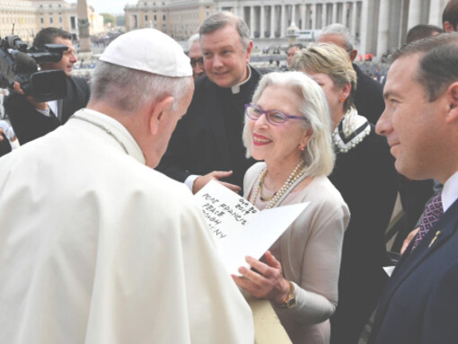 Pope Francis and Sandra Gering