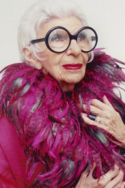 Iris Apfel de rosa
