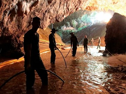 Flooding in Thai Cave