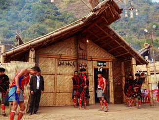 Naga tribes in northeast India engaging in their native customs
