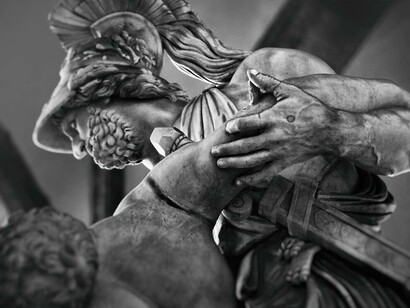 Menelao sorregge il corpo di Patroclo, Piazza della Signoria a Firenze, particolare