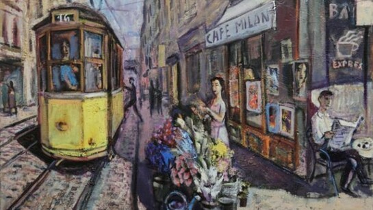 Ramon Moscardó, Café Milano, Oil on canvas, 65 x 81 cm