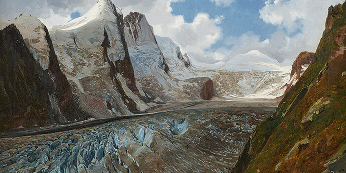 Thomas Ender, Der Großglockner mit Pasterze, 1832, Öl auf Leinwand, Belvedere Museum Wien
© Belvedere, Wien Foto: Johannes Stoll