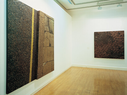 Boyle Family, left to right: Holland Park Avenue Study, London Series (1967). Cobbles Study, Lorrypark Series (1976). Installed at the Scottish National Gallery of Modern Art, 2003. Copyright Boyle Family