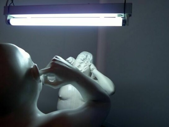 The Mirror (Exercises to be Another), Polyester Resin with Marble Dust, 39.4 x 11.8 x 15.74 inches