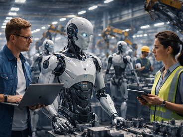 As humanoid robots enter industrial environments, human workers adapt to new roles in a rapidly evolving, technology-driven workplace