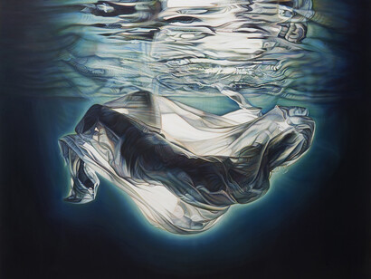 Ana Teresa Fernandez, Of Bodies and Borders 2(performance documentation), 2018, Oil on canvas.
