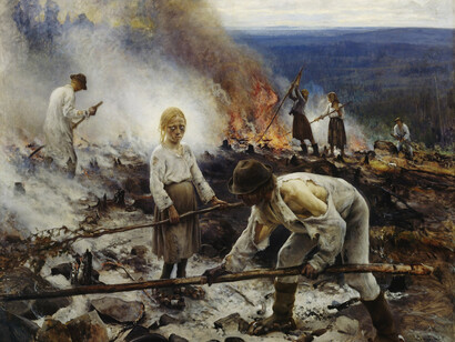 Eero Järnefelt: Under the Yoke (Burning the Brushwood), 1893. Finnish National Gallery / Ateneum Art Museum. Photo: Finnish National Gallery / Hannu Aaltonen