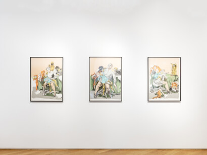 Paula Rego, Drawing from life, vue de l'exposition. Avec l'aimable autorisation de la Galerie Lelong